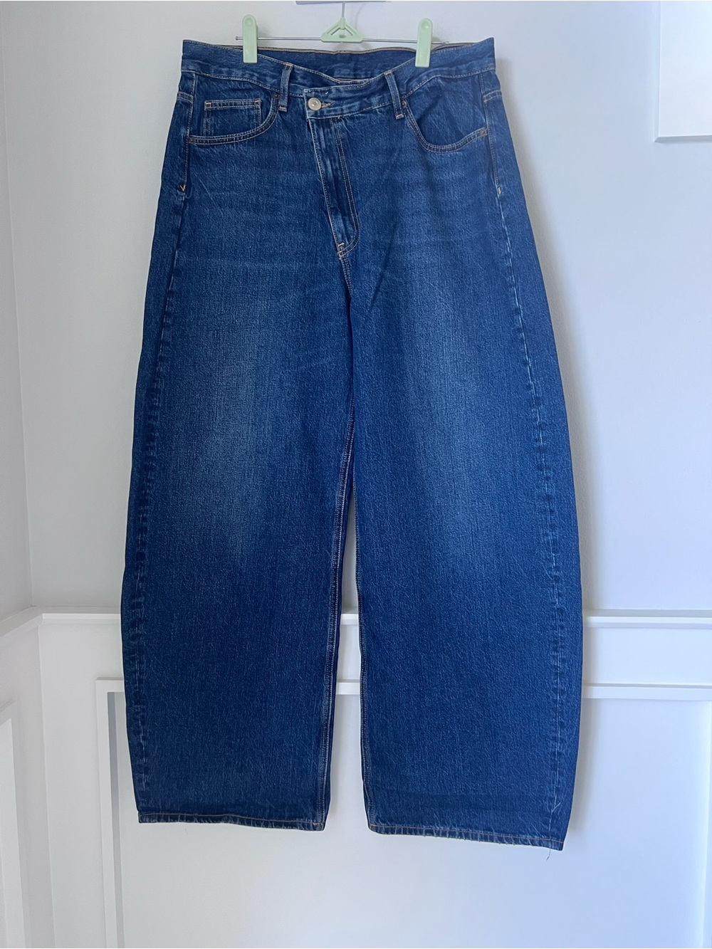 Zara Women's Wide-Leg Jeans in Deep Blue
